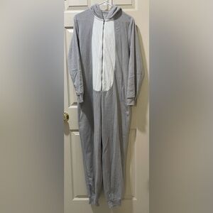 Xhiliration Gray Elephant Onesie with Front Zip